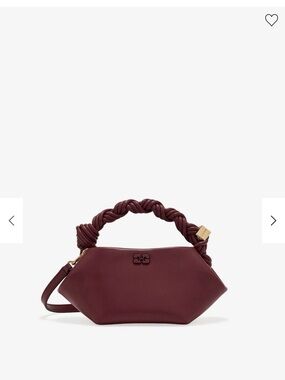 Ganni Burgundy Braided Handle Crossbody Bag